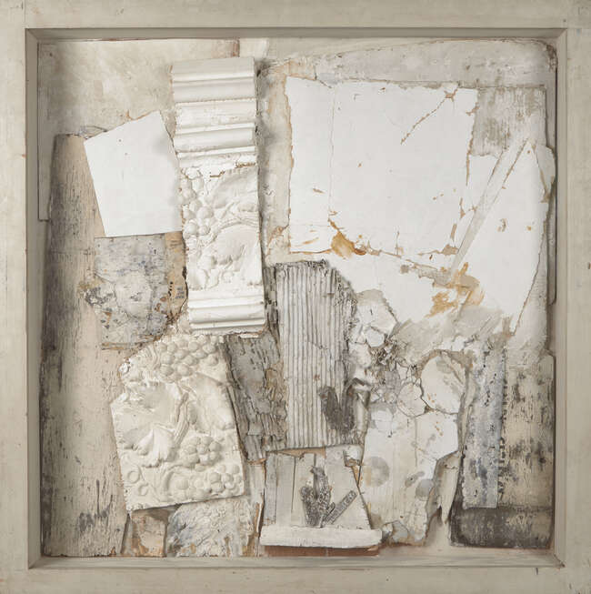 
	
		Harry Thubron OBE, 
		British 1915-1985- 
		 
		Muri, 1976; 
		 
		assemblage on wood,...