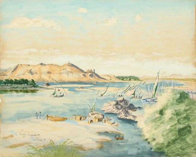 To Be Sold with No Reserve: Henri Vergé-Sarrat, French 1880-1966 - Voiliers à Assouan, 1930; 