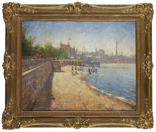 
	
		Christopher Richard Wynne Nevinson ARA, 
		British 1889-1946 - 
		 
		The Thames, 1911;...