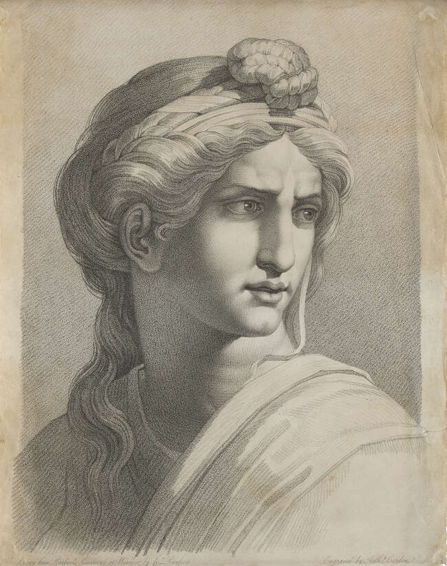 Anthony Cardon, Flemish 1772-1813- 
Head of a woman from The Death of Anaias, after...