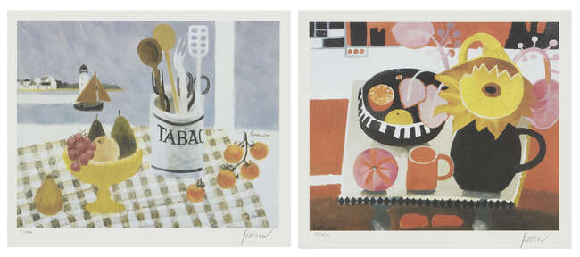 
	
		After Mary Fedden OBE RA RWA, 
		British 1915-2012- 
		 
		The Tabac Jar and Orange...