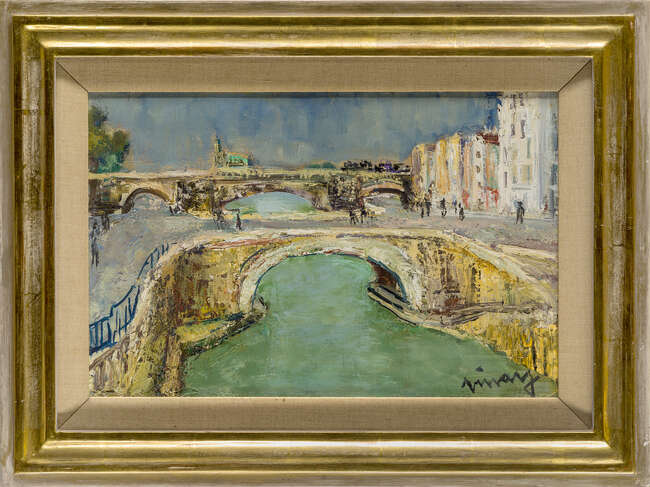 
	
		Jean Vinay, 
		
		French 1907-1978- 
		 
		Canal St Denis La Villette, Paris;...