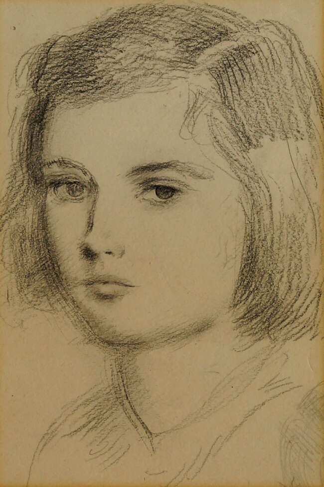 
	
		Alfred Kingsley Lawrence RA,
		British 1893-1975-
		 
		Head of a girl;
		 
		