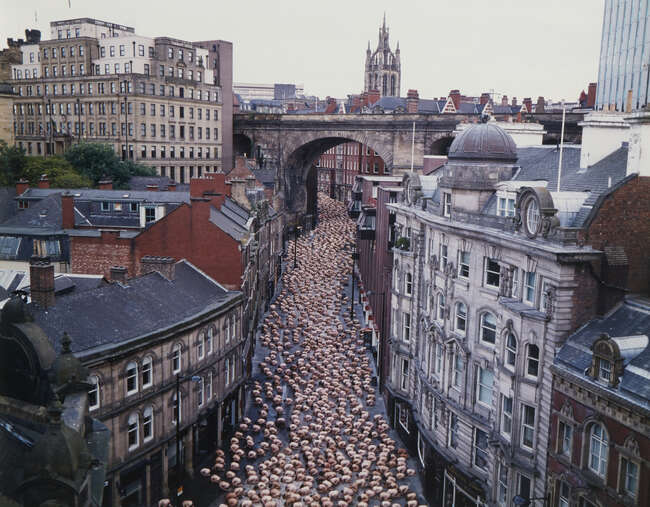 
	
		Spencer Tunick,
		American b. 1967-
		 
		Newcastle Gateshead, 2005;
		 
		c-print on...