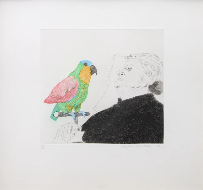 David Hockney OM CH RA,British b.1937-
Felicite sleeping with a Parrot, 1974;
etching with aquatint...