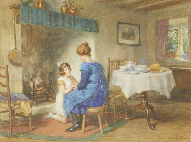 
	
		George Sheridan Knowles RI, RBA, ROI, RCA,
		British 1863-1931-
		
		&#39;Mother;
		
		