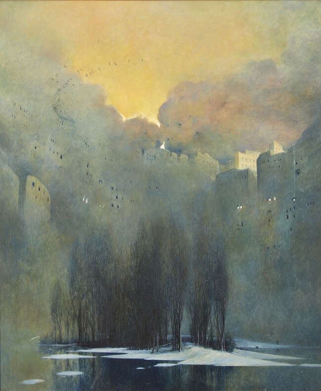 
	
		Zdzislaw Beksinski,
		Polish 1929-2005-
		 
		Untitled, 1980;
		 
		oil on board,...