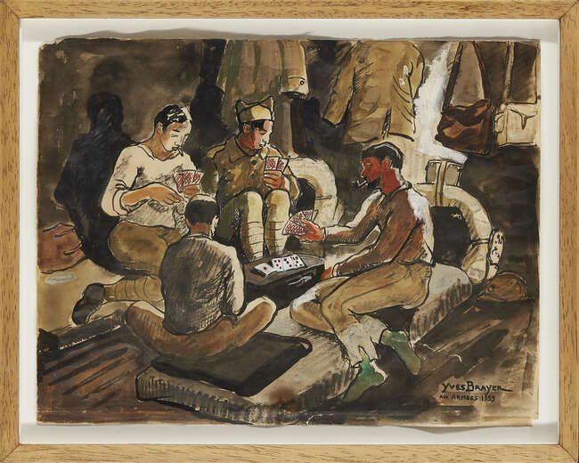 
	
		Yves Brayer, 
		French 1907-1990 - 
		 
		La partie de cartes aux armées, 1939;...