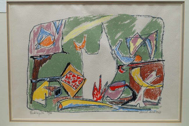 
	
		Marcel Janco, 
		Romanian/Israeli 1895-1984- 
		 
		Paradis Perdu, 1968;
		 
		