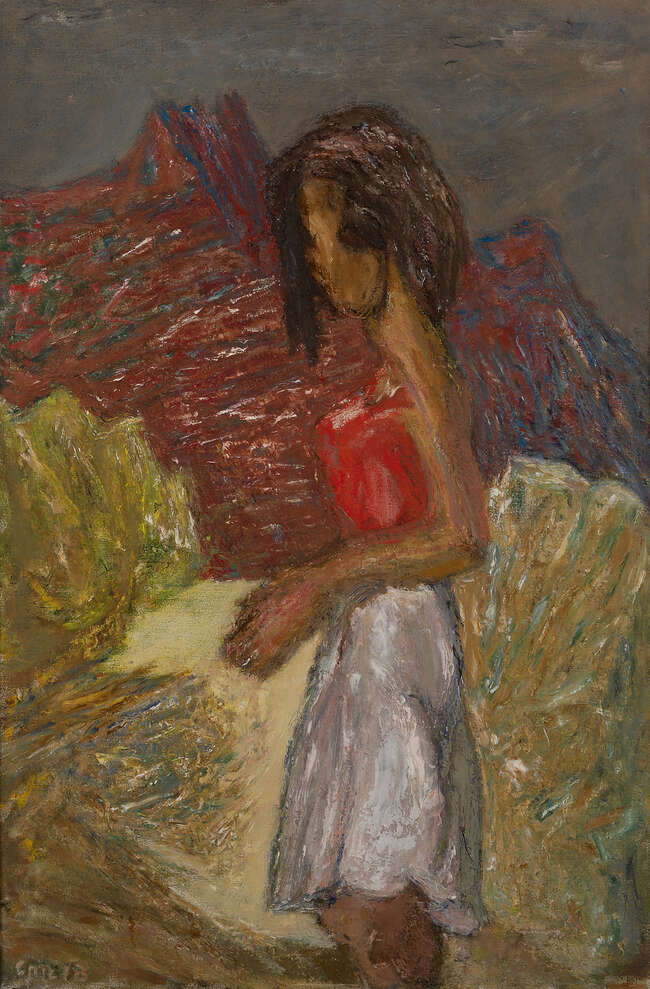 
	
		Henryk Gotlib, 
		Polish/British 1890-1966 - 
		 
		Standing woman, 1948; 
		 
		oil...