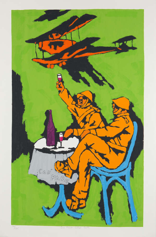 
	
		A group of 5 serigraphs from the OPCE series by Maqbool Fida Husain (India 1913-2011),...