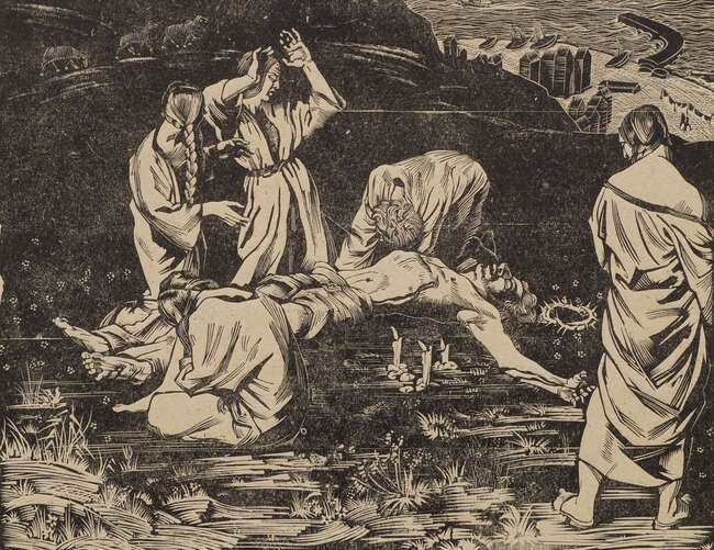 
	
		Bernard Rice, British 1900-1998- Untitled; woodcut, signed and numbered 21/50 in pencil,...