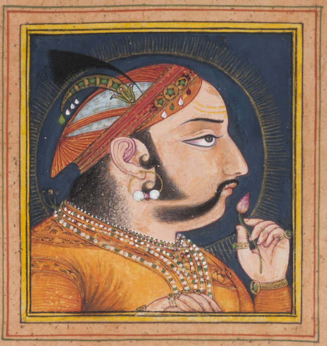 
	
		RTO A portrait of Raja Amar Singh II (1698-1710), Mewar, Udaipur, circa 1700, gouache on...