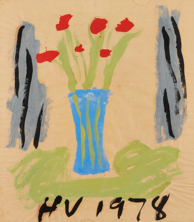 Bryan Illsley, British 1937-2024 - Still life with flowers, 1978; gouache on paper, inscribed and...