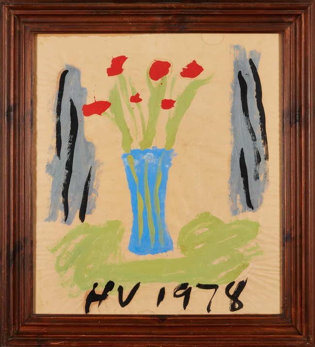 Bryan Illsley, British 1937-2024 - Still life with flowers, 1978; gouache on paper, inscribed and...