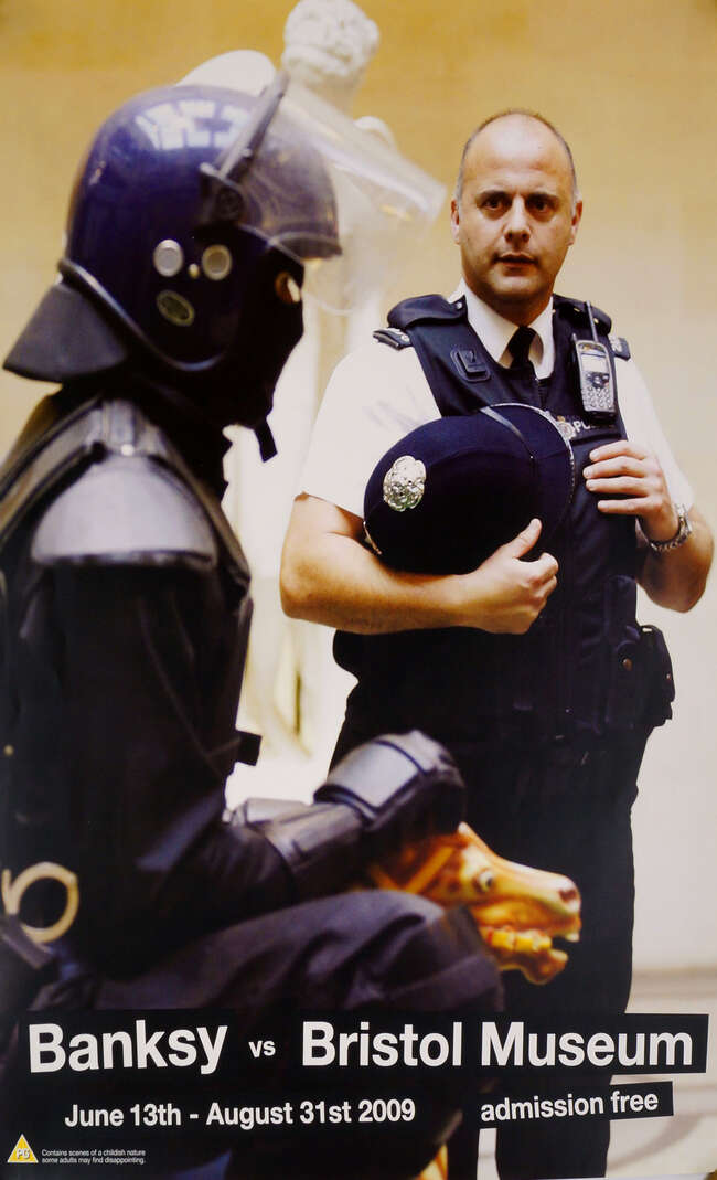
	
		Banksy, 
		British 1974- 
		 
		Banksy vs. Bristol Museum, 2009; 
		 
		posters,...