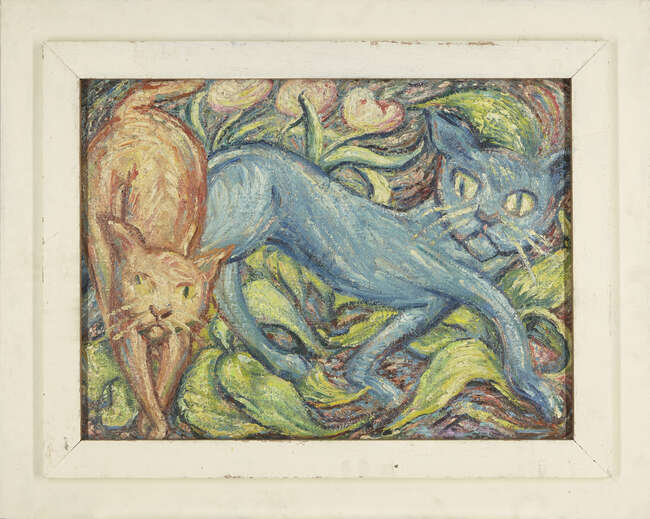 
	
		Millie Frood, Scottish 19001988 - 
		 
		Cats; 
		 
		oil on canvas, 51 x 68 cm...