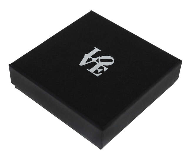 After Robert Indiana, American 1928-2018, Love Brooch, 2022; sterling silver brooch, handmade by...