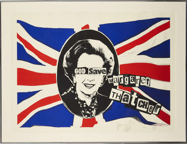 
	
		Billy Childish & Jamie Reid,
		British b.1959 & b.1947-
		 
		God Save Margaret...