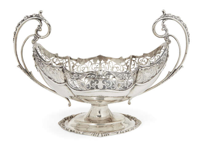 
	
		A George V twin-handled silver bonbon dish, London, c.1916, Mappin & Webb, the...