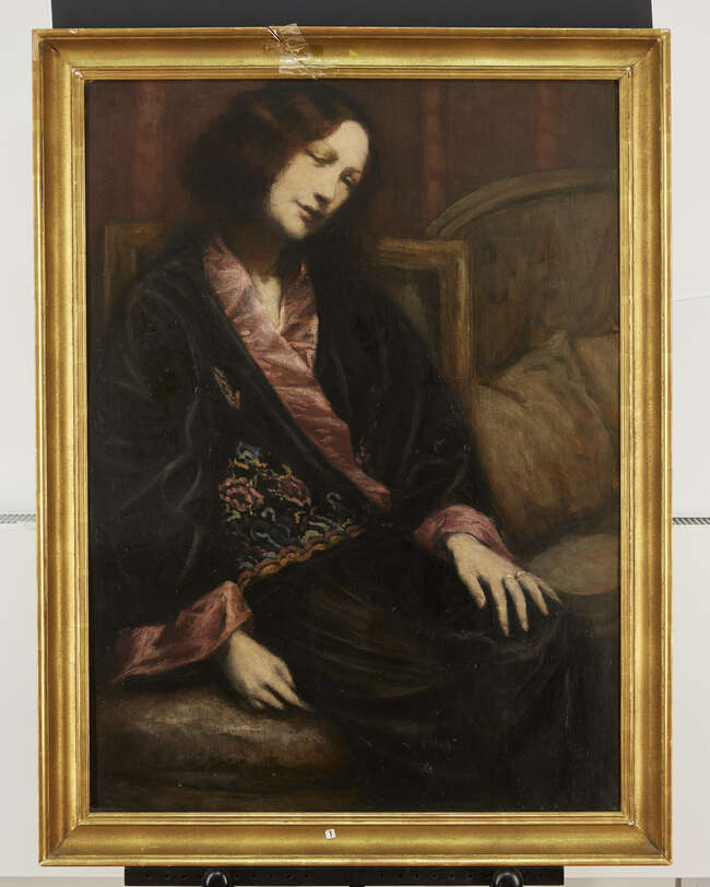 
	
		Émile Henri Bernard, 
		French 1868-1941-
		 
		Femme assise tête penchée, 1935;
		