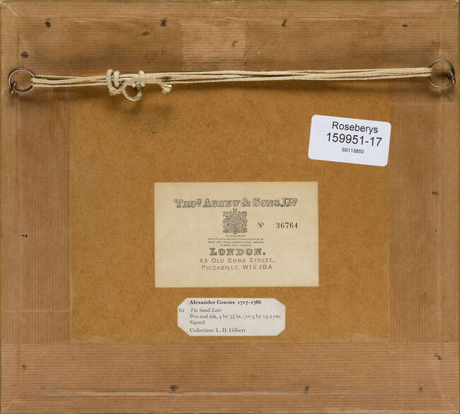 
	
		Alexander Cozens, 
		 
		British 1717-1786- 
		 
		The Small lake; 
		 
		pen and...
