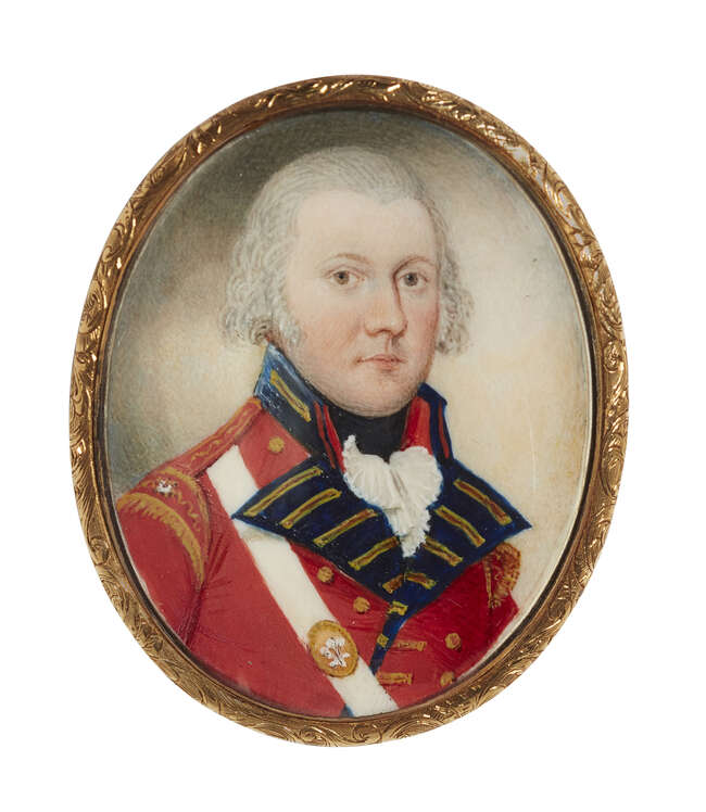 
	
		British School, 
		late 18th/early 19th century- 
		 
		Portrait miniature of an...