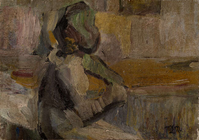
	
		Małgorzata Lada Maciągowa, 
		Polish 1881-1969 - 
		Figure in an interior, 1936;
		oil...