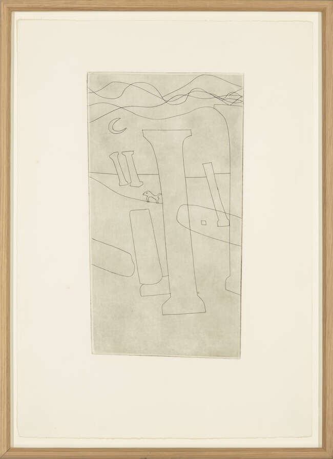 
	
		Ben Nicholson OM,
		British 1894-1982-
		 
		Palaestra with Moon [Lafranca 118],...