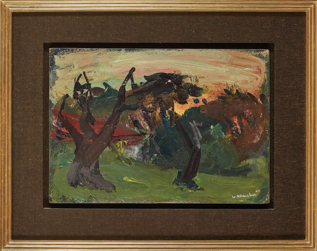 
	
		Vassyl Khemeluk, 
		Ukrainian  1903 - 1986- 
		 
		Le soir; 
		 
		oil on board,...