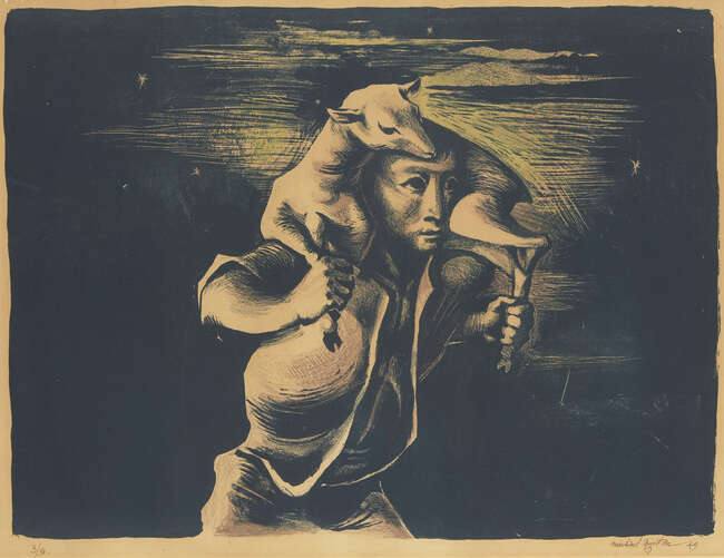 
	
		Michael Ayrton,
		British 1921-1975-
		 
		The Shepherd at Night, 1949;
		 
		