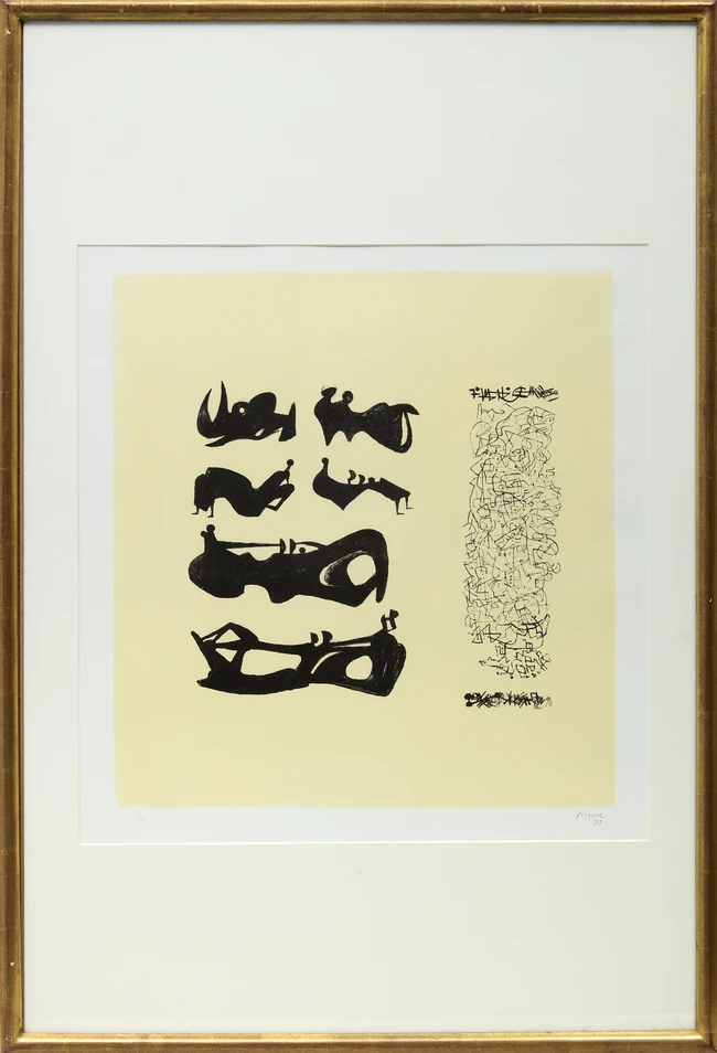 Henry Moore OM CH FBA, British 1898-1986, Silhouette Figures with Border Design, 1973; lithograph...