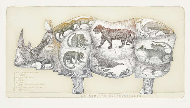 
	
		Francois-Xavier Lalanne, 
		French 1927-2008-
		 
		La Mémoire du Rhinocéros,...