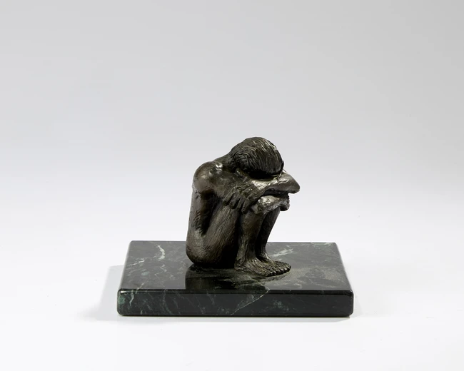 To Be Sold with No Reserve British school, 20th/21st century - Crouching figure; bronze on...