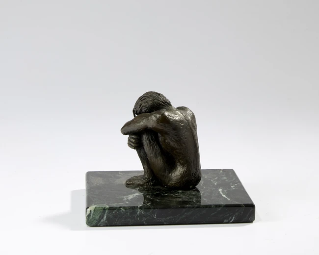 To Be Sold with No Reserve British school, 20th/21st century - Crouching figure; bronze on...