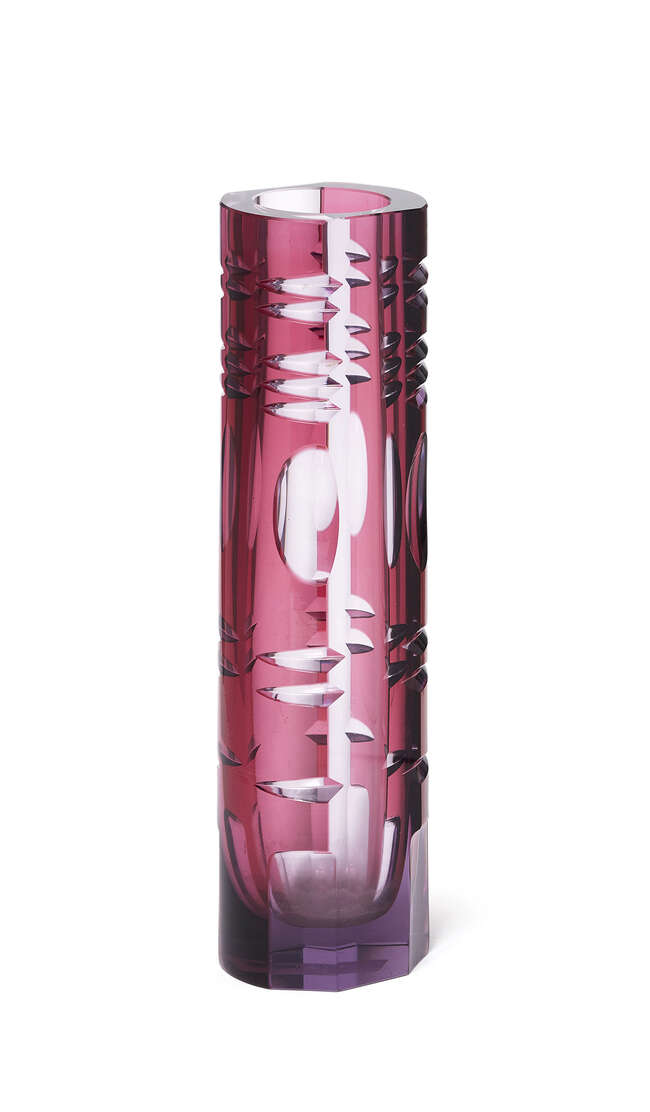 
	
		Karel Wunsch (1932-), a cut glass vase for Novy Bor, c.1960-70, unsigned, a cylindrical...