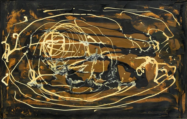 Basil Rákóczi, British/French 1908-1979 - Troll Skating, 1961; oil on paper, signed lower left...