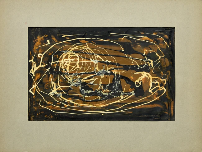 Basil Rákóczi, British/French 1908-1979 - Troll Skating, 1961; oil on paper, signed lower left...