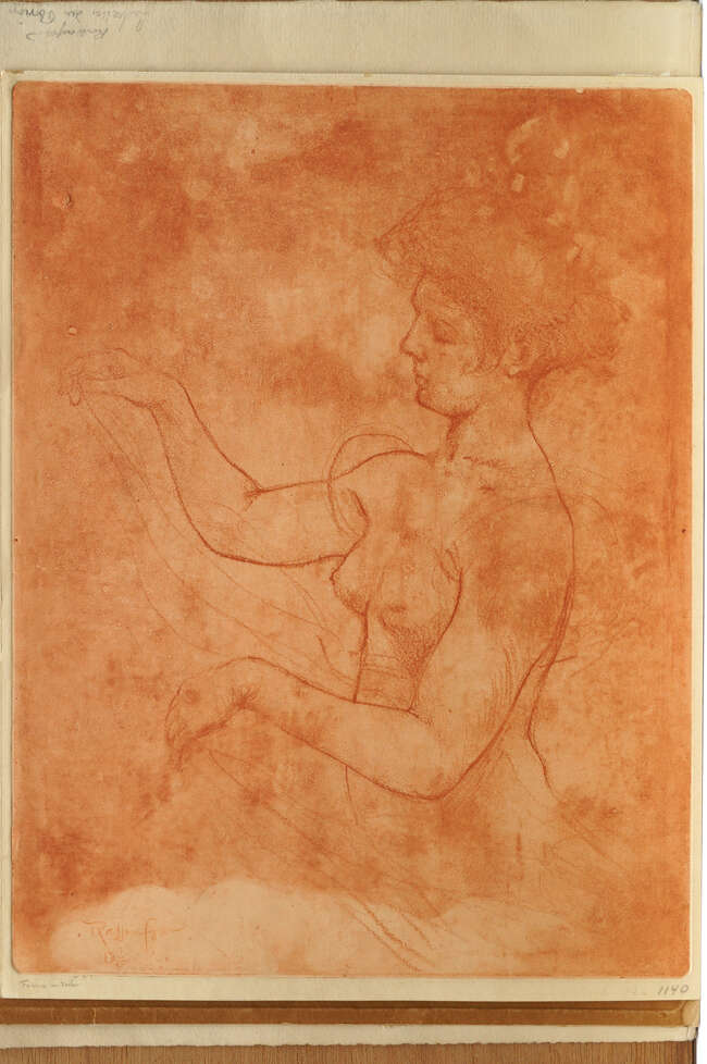 
	
		Armand Rassenfosse, 
		Belgian 1862-1934- 
		 
		Femme au Voile;
		 
		etching and...