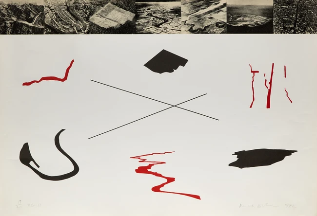 Derek Boshier, British 1937-2024, Abstracts, 1972; 2 photo-lithographs with colour, both signed...