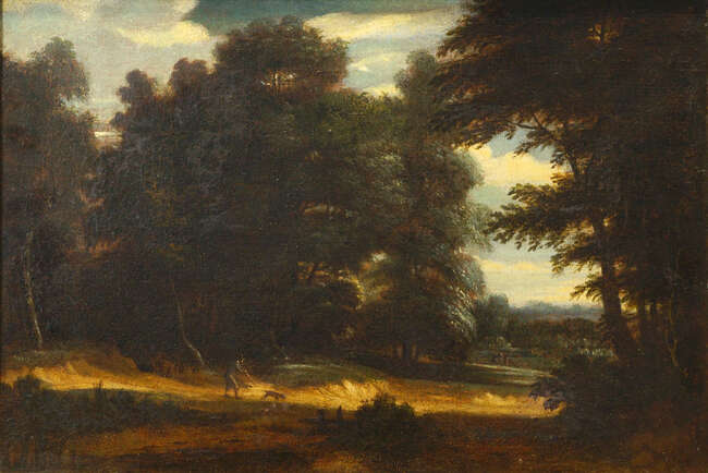 
	
		Follower of Jacques d&#39;Arthois, 
		Flemish 1613-1686- 
		 
		A wooded landscape with a...