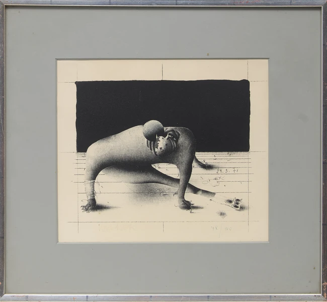 Paul Wunderlich, German 1927-2010, Bubblegum, 1967; Profil Karin, 2000; Bulldogge, 1971; Kleiner...