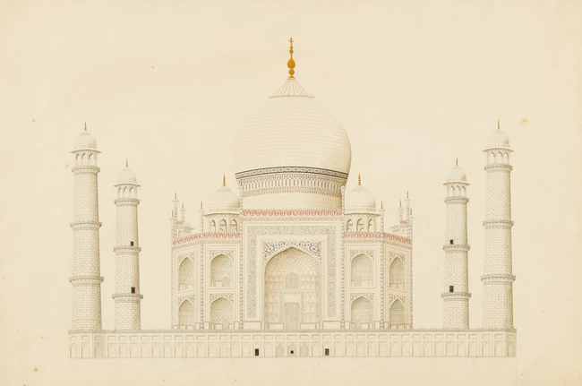 A large Company School painting of the Taj Mahal, Delhi, India, second half 19th...