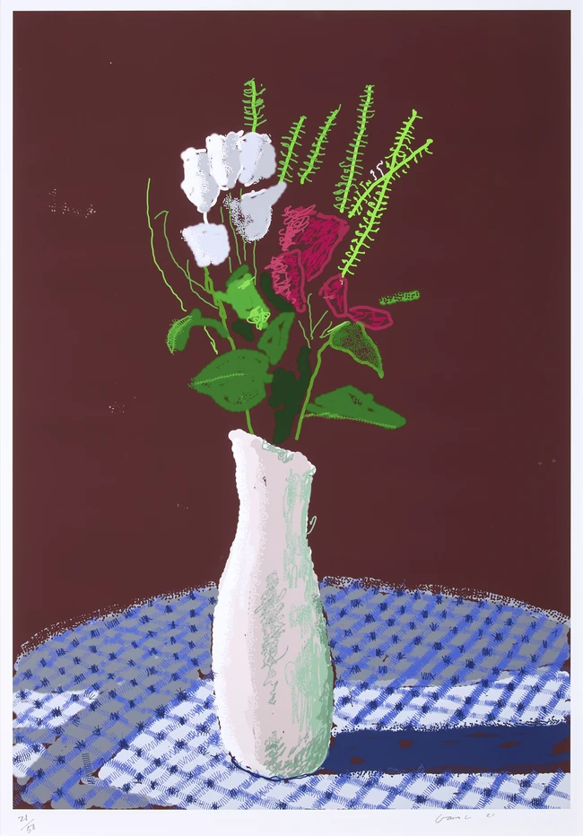 David Hockney OM CH RA, British b.1937- The First One, 30th January 2021; iPad painting printed...