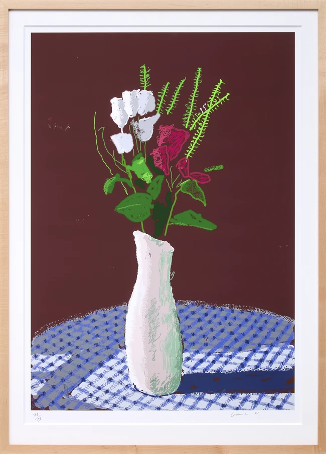 David Hockney OM CH RA, British b.1937- The First One, 30th January 2021; iPad painting printed...