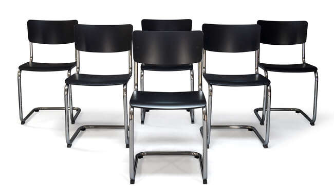 
	
		After Mart Stam (Dutch 1899-1986), a set of twelve Model &#39;S43&#39; cantilever chairs,...