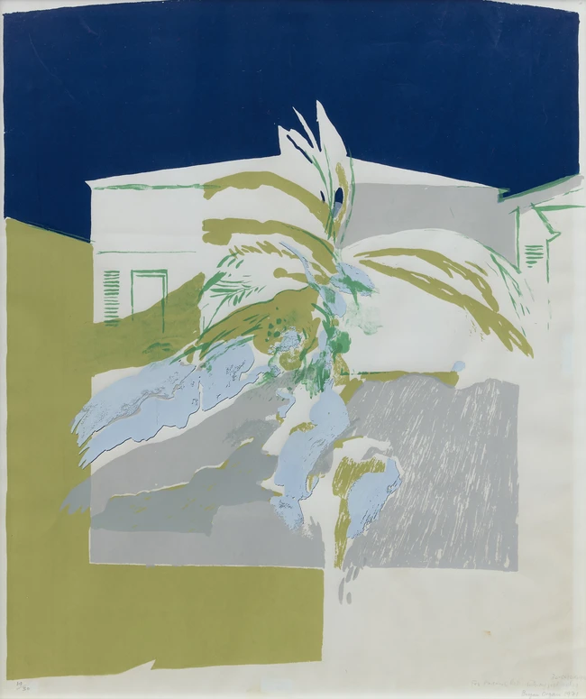To Be Sold with No Reserve: Bryan Organ, British b.1935- Palm, Haut de Cagnes, 1971; lithograph...