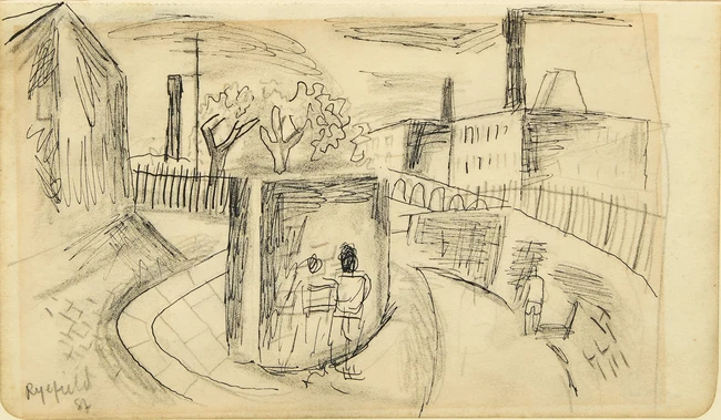 Robert Colquhoun, British 1914-1962 - Ryefield, c.1930-40; pencil and ink on paper,...
