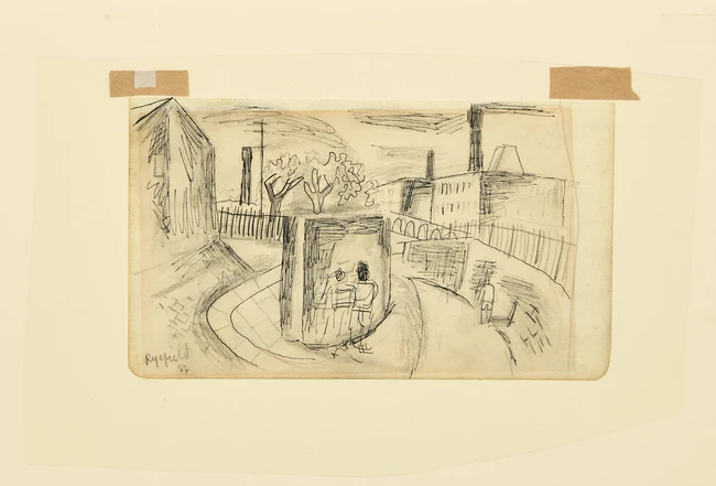 Robert Colquhoun, British 1914-1962 - Ryefield, c.1930-40; pencil and ink on paper,...