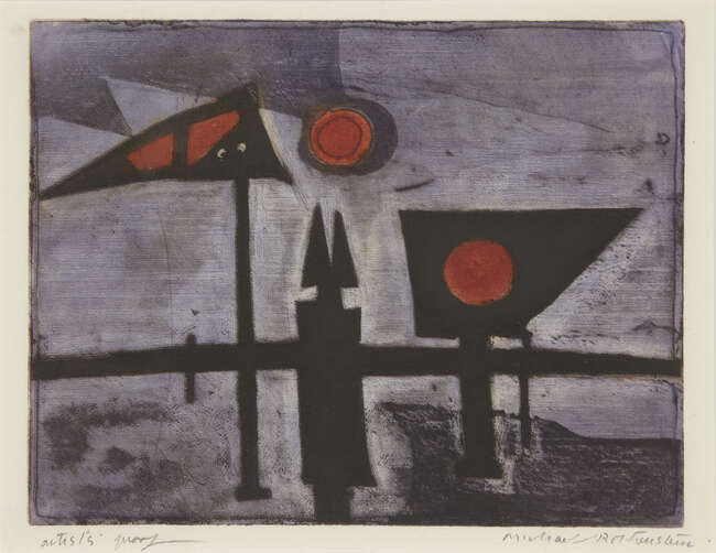 
	
		Michael Rothenstein RA,
		British 1908-1993-
		 
		Signals, 1953;
		 
		etching with...